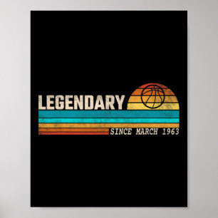 Bysketbyll Speler Legend Sinds maart 1963 Verjaard Poster