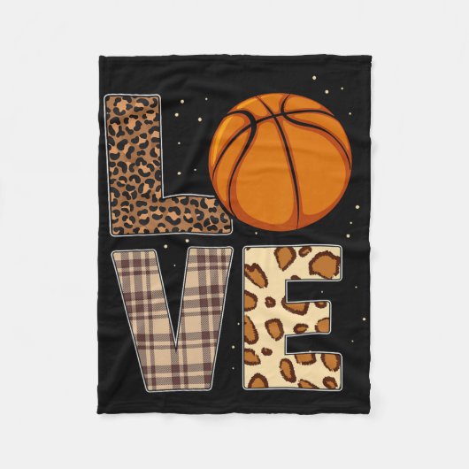 Bysketbyll Speler Leopard Cheetah Bysketbyll Liefd Fleece Deken (Voorkant)