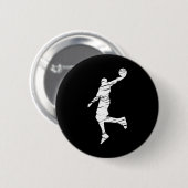 Bysketbyll speler retro lijnen ronde button 5,7 cm (Voorkant /achterkant)