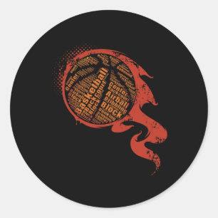 Bysketbyll Spelers Bysketbyll Team Grafische Sport Ronde Sticker