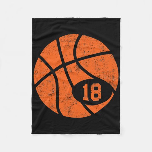 Bysketbyll Sport 18 Jersey Nummer Distress Fleece Deken (Voorkant)