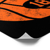 Bysketbyll Sport 18 Jersey Nummer Distress Poster (Hoek)