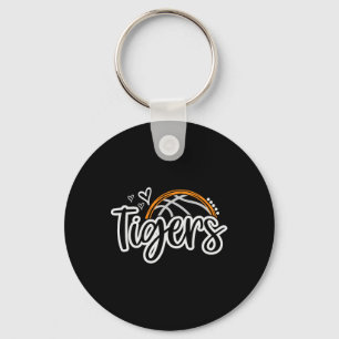 Bysketbyll Tigers School Sport Fan Team Spirit Sleutelhanger