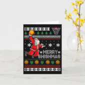 Bysketbyll Ugly Christmas Fun Dunking Santa Kaart (Gele Bloem)