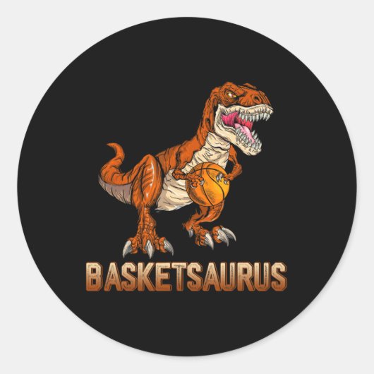Bysketsaurus Dinosaur Byller T-rex Dino Spelen doo Ronde Sticker (Voorkant)