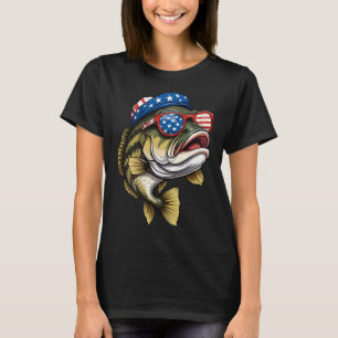 Byss Fish 4 juli Amerikaanse Amerikaanse vlag Patr T-shirt