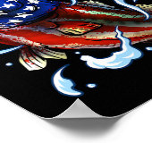 Byss Fishing Fish American Flag Dad Father Fourth Poster (Hoek)