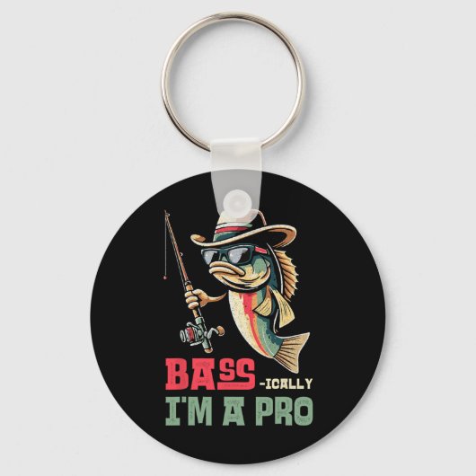 Byss-ically I Am A Pro Funny Fishing Lovers  Sleutelhanger (Voorkant)