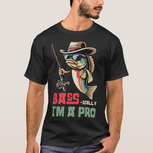 Byss-ically I Am A Pro Funny Fishing Lovers  T-shirt (Voorkant)