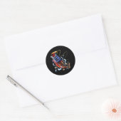 Byss Vissen Vis Amerikaanse Vlag Vader Vierde Ronde Sticker (Envelop)