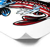 Byss Vist Amerikaanse Vlag Vis Grappige Vaderdag Poster (Hoek)