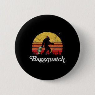 Byssquatch! Grappige Bigfoot Vissen Outdoor Retro Ronde Button 5,7 Cm