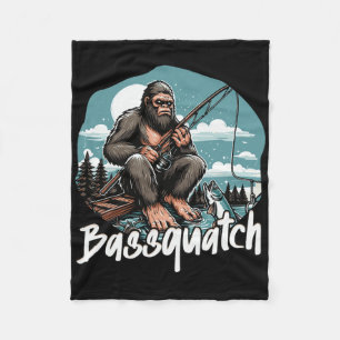Byssquatch! Grappige Visserij Buiten Retro Visser  Fleece Deken