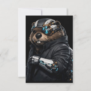 Byte Beaver trouwkaart RSVP Kaartje