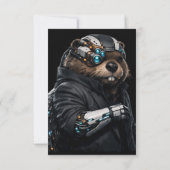 Byte Beaver trouwkaart RSVP Kaartje (Achterkant)