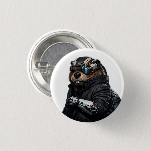 Byte bever speld ronde button 3,2 cm (Voorkant /achterkant)