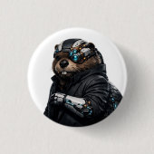 Byte bever speld ronde button 3,2 cm (Voorkant)