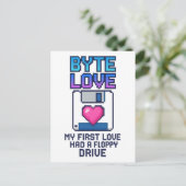 Byte Love: My first love had a floppy drive Briefkaart (Staand voorkant)