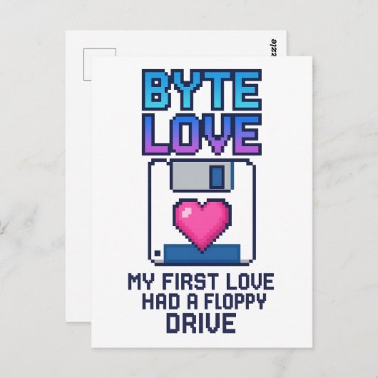 Byte Love: My first love had a floppy drive Briefkaart (Voorkant / Achterkant)