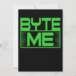 Byte Me Computer IT Tech Software Programmer Geek Kaart