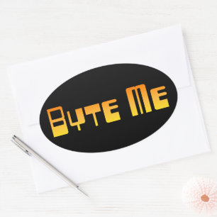 Byte Me-Sticker Ovale Sticker