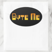 Byte Me-Sticker Ovale Sticker (Tas)