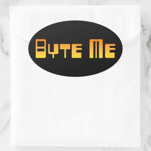 Byte Me-Sticker Ovale Sticker (Tas)