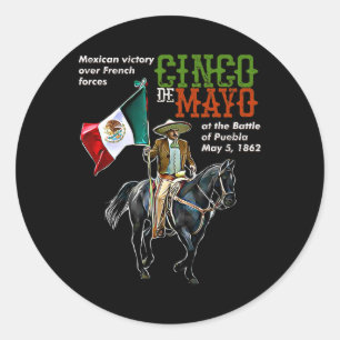 Byttle of Puebla 5 mei Mexicaanse Cinco de Mayo Ronde Sticker