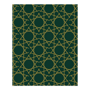 Byzance Smaragdgroene Poster met Geometrisch Patro