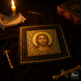 Byzantijns Christus-icoon - Jezus Wandkleed