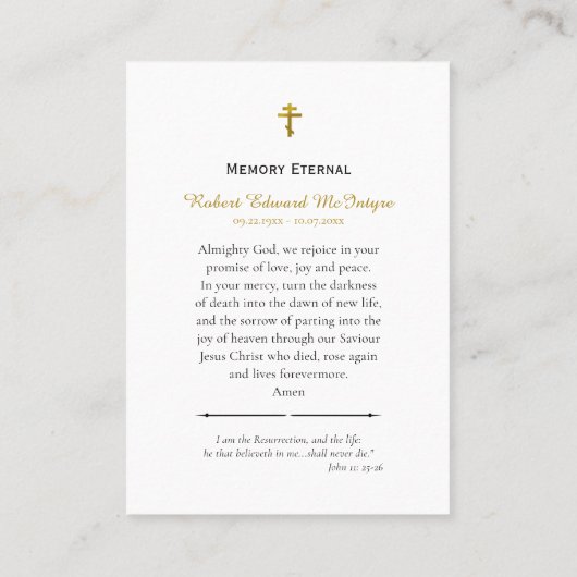 Byzantijns icoon van de Kaart van het begrafenisge Plaatskaartje (Achterkant)