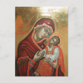 Byzantijns icoon van Maria Theotokos Briefkaart (Voorkant)