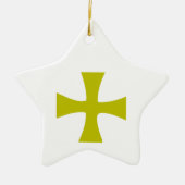 Byzantijns Kruis van Goud Keramisch Ornament (Voorkant)