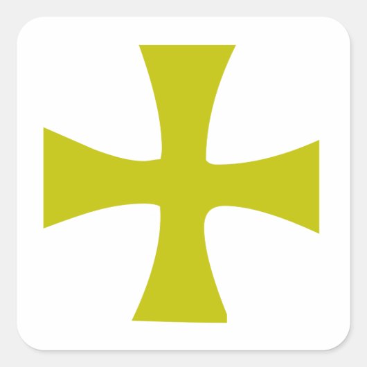 Byzantijns Kruis van Goud Vierkante Sticker (Voorkant)