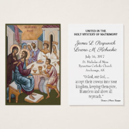 Byzantijns orthodoxe paasbruine bruiloft Heilige K Visitekaartje