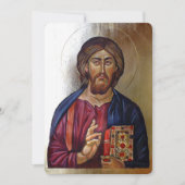 Byzantijns stijlpictogram van Christus-pantocrator Kaart (Voorkant)