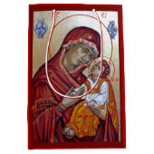 Byzantijns stijlpictogram van Saint Mary Teotokos Medium Cadeauzakje (Voorkant)
