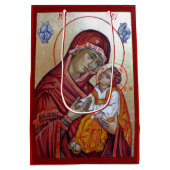 Byzantijns stijlpictogram van Saint Mary Teotokos Medium Cadeauzakje (Achterkant)