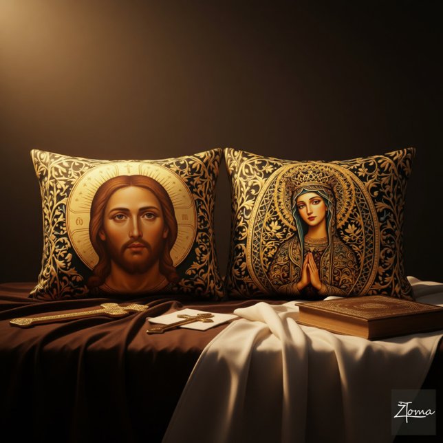 Byzantijnse Christus-icoon - Jezus Accent Kussen (Creator heeft geüpload)