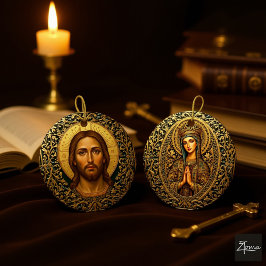 Byzantijnse Christus-icoon - Jezus Keramisch Ornament