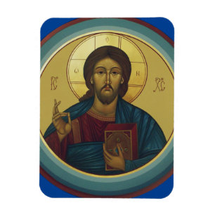 Byzantijnse Christus Pantocrator Ronde Mozaïek Kun Magneet