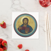 Byzantijnse Christus Pantocrator Ronde Mozaïek Kun Servet (Insitu)