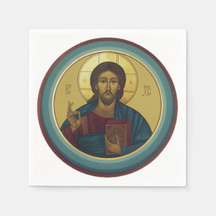 Byzantijnse Christus Pantocrator Ronde Mozaïek Kun Servet