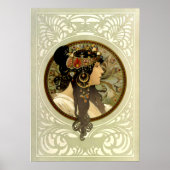 Byzantijnse hoofden Brunette door Alphonse Mucha Poster (Voorkant)