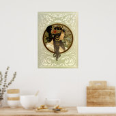 Byzantijnse hoofden Brunette door Alphonse Mucha Poster (Keuken)