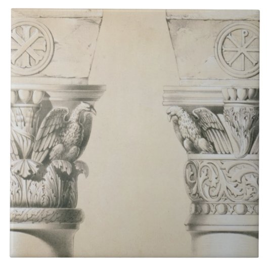 Byzantijnse hoofdletters uit kolommen op de nave v tegeltje (Voorkant)