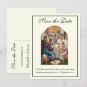 Byzantijnse katholieke bruiloft bespaart de datum aankondigingskaart (Voorkant / Achterkant)