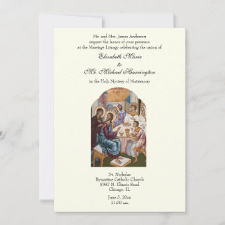 Byzantijnse katholieke ivoren bruiloft kaart