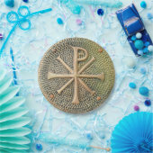 Byzantijnse kruissymbool metalen medallion history papieren bordje (Feest)