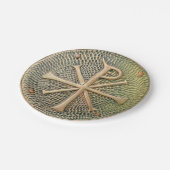 Byzantijnse kruissymbool metalen medallion history papieren bordje (Gekanteld)